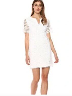Trina Turk, White Eyelet Museum Dress Size 10
